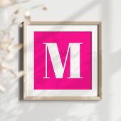 Roze en Wit Vet Stijlvol Monogram Poster