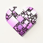 Roze en Wit Vierkant Dansend Hart Gevormd Notitieboek (Achterkant)