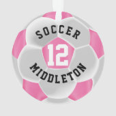 Roze en Wit ⚽ Voetbal Ornament (achterkant)