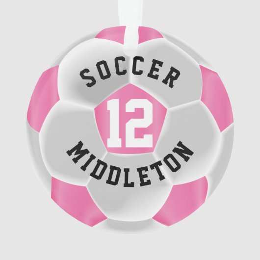 Roze en Wit ⚽ Voetbal Ornament (achterkant)