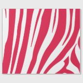 Roze en wit zebra patroon cadeaupapier (Vlak)