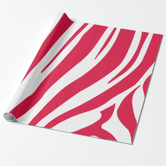 Roze en wit zebra patroon cadeaupapier (Uitgerold)