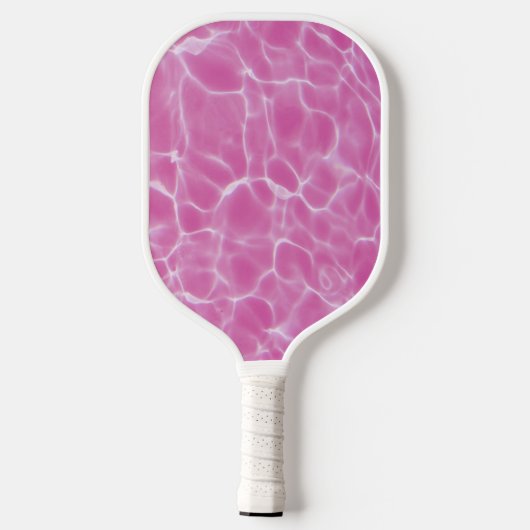 Roze en Wit Zwembad Foto Chique Monogram Pickleball Paddle (Achterkant)