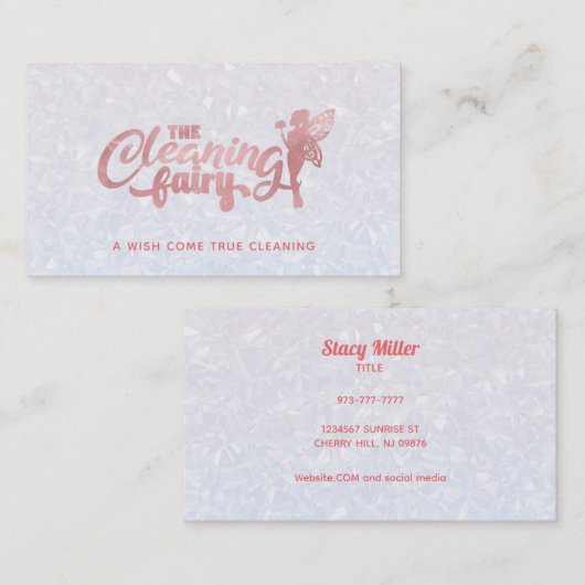 roze en witreinigende Visitekaartjes (Voorkant / Achterkant)