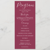 Roze en witroze rozen trouwprogramma's menu (Voorkant)