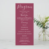 Roze en witroze rozen trouwprogramma's menu (Staand voorkant)