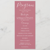 Roze en witroze rozen trouwprogramma's menu (Voorkant)