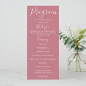 Roze en witroze rozen trouwprogramma's menu (Staand voorkant)