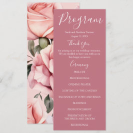 Roze en witroze rozen trouwprogramma's menu