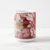 Roze en witte 3D daisy bloem Koffiemok (Center)