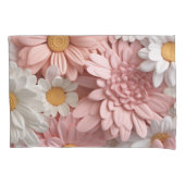 Roze en witte 3D daisy bloem Kussensloop (Voorkant)