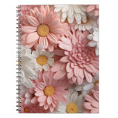 Roze en witte 3D daisy bloem Notitieboek (Voorkant)