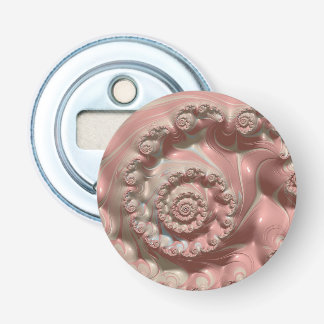 Roze en Witte 3D Fractal ~ Button Flesopener
