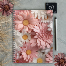 Roze en witte 3D madeliefjesbloem