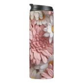 Roze en witte 3D madeliefjesbloem Thermosbeker (Geroteerd rechts)