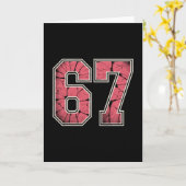 Roze En Witte 67 Kaart (Gele Bloem)