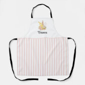 Roze en witte aangepaste naam Pastry Chef Apron Schort (Voorkant)