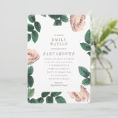 Roze en witte aanjager Lijst Baby shower Kaart (Staand voorkant)