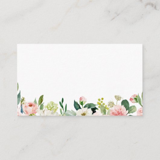 Roze en witte aanloopkaart voor het register visitekaartje (Achterkant)