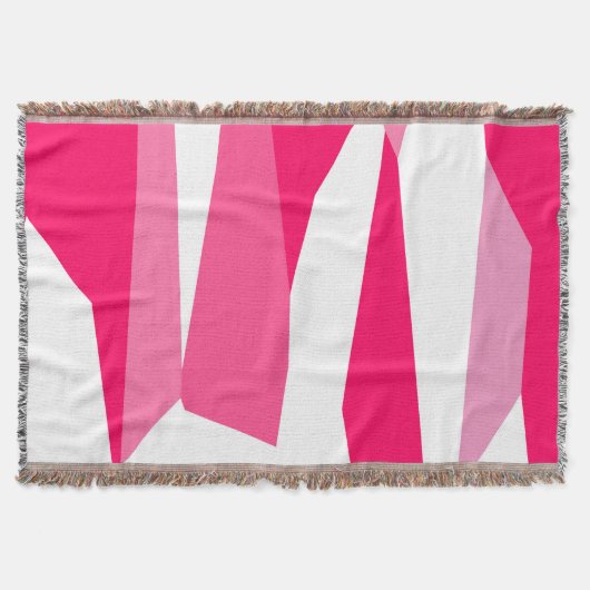 roze en witte abstracte deken (Voorkant)