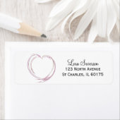 Roze en witte Abstracte hartslag Etiket (Insitu)