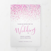 Roze en witte abstracte huwelijksceremonie