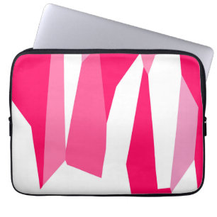 roze en witte abstracte laptop sleeve