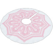 Roze en witte Abstracte Modern Mandala Kerstboom Rok (Gekanteld)
