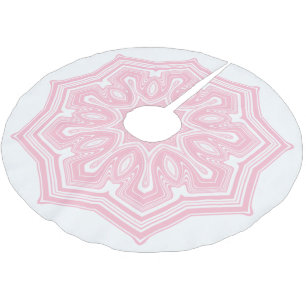 Roze en witte Abstracte Modern Mandala Kerstboom Rok