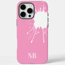 Roze en witte abstracte monogram naam initialen