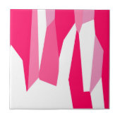 roze en witte abstracte  tegeltje (Voorkant)