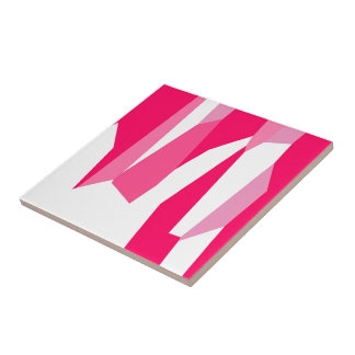 roze en witte abstracte  tegeltje