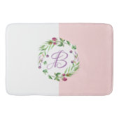Roze en witte achtergrond fijne bloemen, geschat badmat (Voorkant)