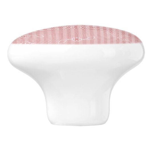 Roze en witte achtergrond met zwarte kant keramische knop (Zijkant)
