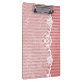 Roze en witte achtergrond met zwarte kant klembord (Rechts)