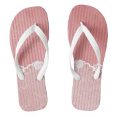 Roze en witte achtergrond met zwarte kant teenslippers (Voetbed)