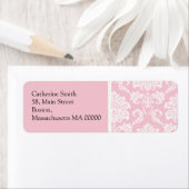 Roze en witte Adresetiketten Etiket (Insitu)