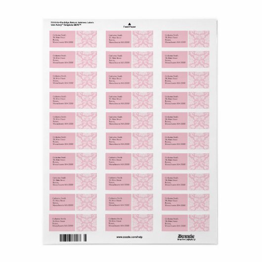Roze en witte Adresetiketten Etiket (Full Sheet)