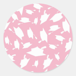 Roze en witte Afstuderen Sticker