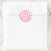 Roze en witte Afstuderen Sticker (Tas)