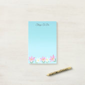 Roze en witte amaryllis over Sky Blue Dingen om te Post-it® Notes (Op bureau)