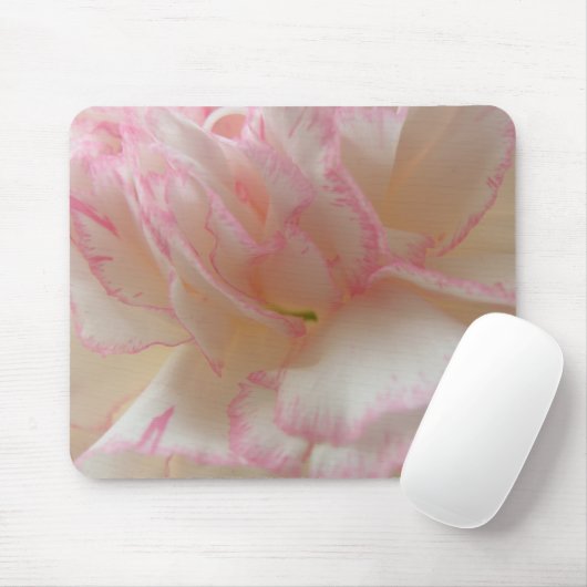 Roze en witte anjer Mousepad Muismat (Met muis)