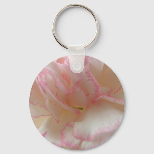 Roze en Witte Anjer Sleutelhanger (Voorkant)