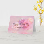  roze en witte anjers Foto Moederdag Kaart (Gele Bloem)