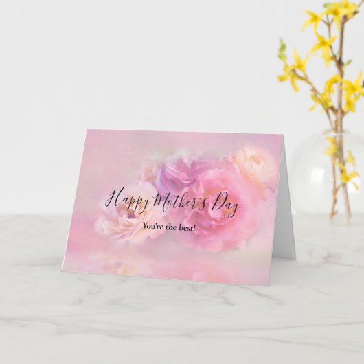 roze en witte anjers Foto Moederdag Kaart (Gele Bloem)