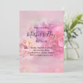 roze en witte anjers Moederdag Brunch Kaart (Staand voorkant)