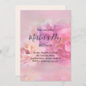 roze en witte anjers Moederdag Brunch Kaart (Voorkant / Achterkant)