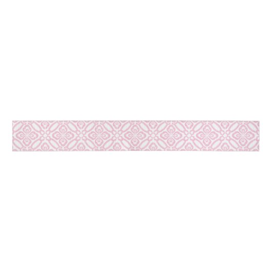 roze en witte Antiek Tegel matching Grosgrain Lint (Voorkant)