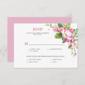 Roze en witte appel bloesem RSVP Kaart (Voorkant / Achterkant)