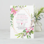 Roze en witte appel Blossom Weddenschap Kaart (Staand voorkant)